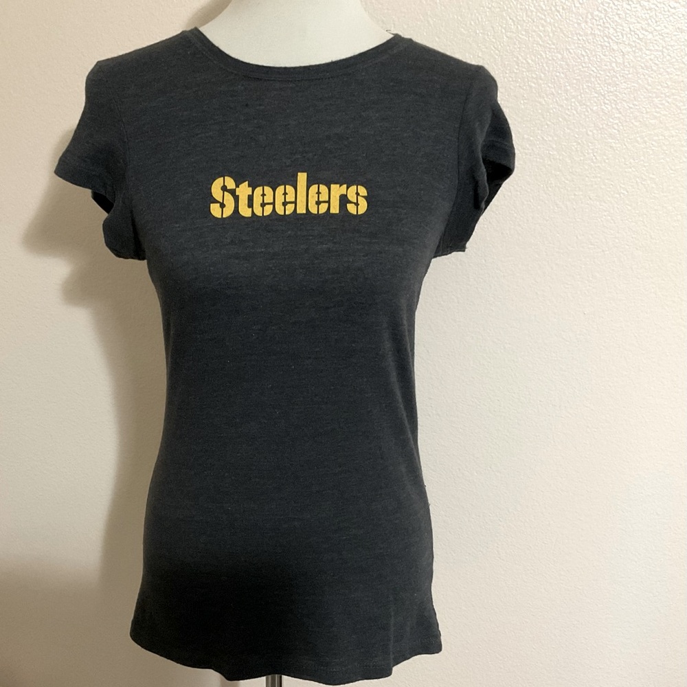 NFL Apparel Pittsburgh Steelers Tee Shirt Black L
